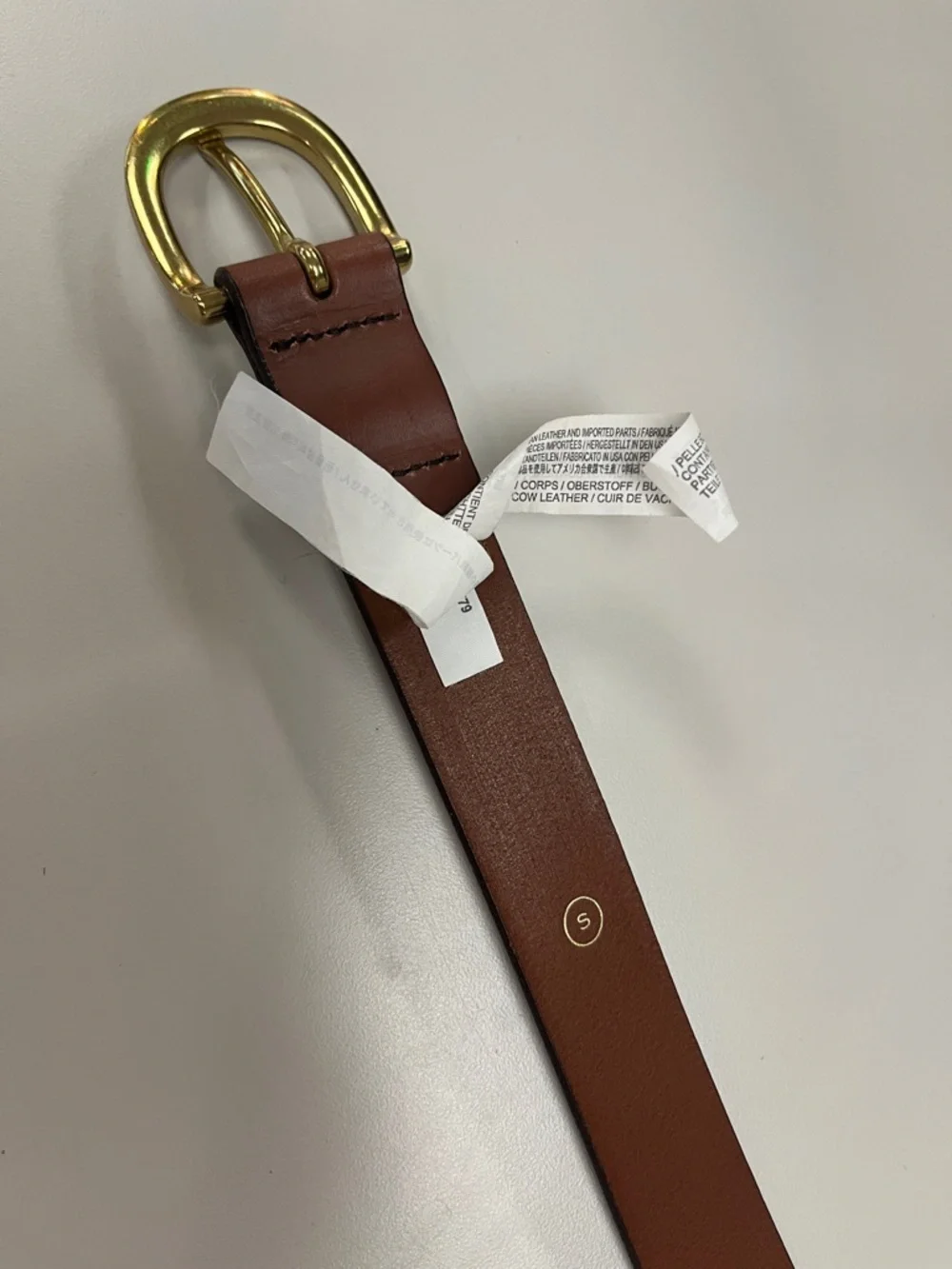 J. Crew Brown Leather Belt with Brass Buckle size small - Picture 4 of 11